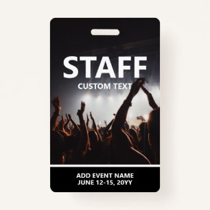Badge Concert Event Access Pass Personnel personnalisé