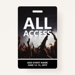 Badge Concert Event All Access Pass Insigne personnalisé