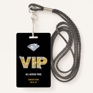 Badge Concert Festival VIP All Access Nom personnalisé