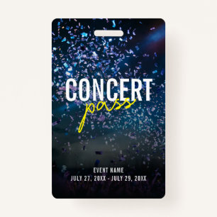 Badge Concert Pass Événement Photo ID Arrière - plan Bad
