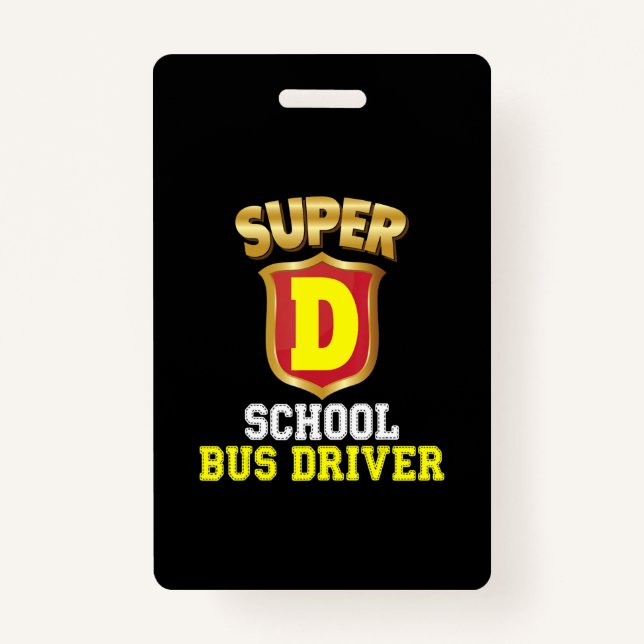 Badge Conducteur De Bus Super School De Retour À L'École (Devant)