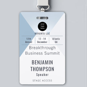 Badge Conference Business Event Blue ID Nom de l'événeme