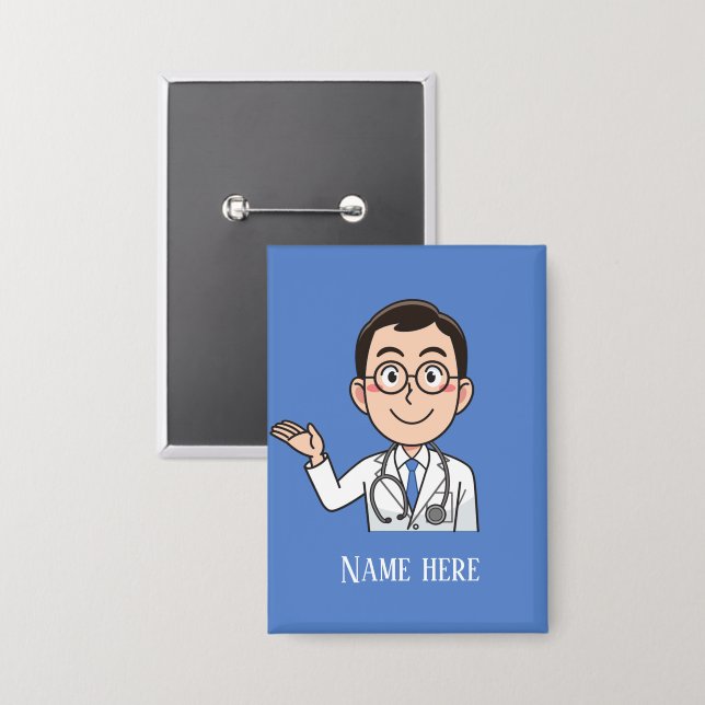 Badge Cool Docteur ajouter nom (Recto/Verso)