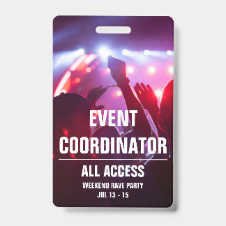 Badge Coordonnateur d'événements personnalisés Pass de c