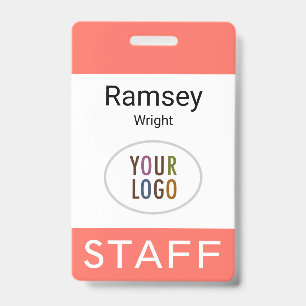 Badge Coral Personnel Nom de l'employé Insigne Clip Reel