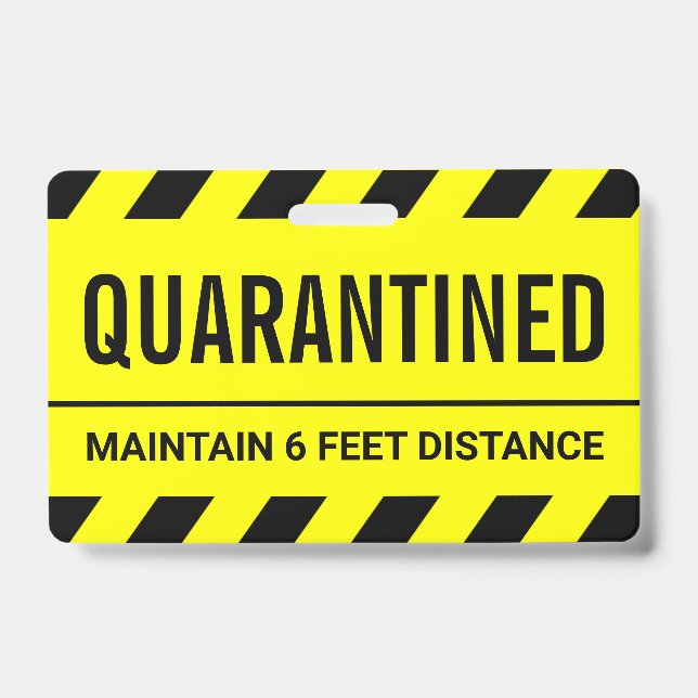 Badge Coronavirus Self Isolation Quarantine (Face)