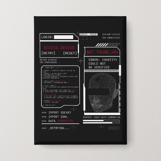 Badge Corrompu - Techno-Brutalist Streetwear Design (Recto)