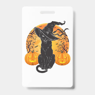 Badge Costume Chat Noir Scary Halloween sorcier Casquett