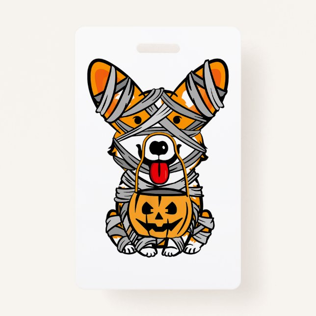 Badge Costume d'Halloween mignon Corgi gallois Amoureux  (Devant)