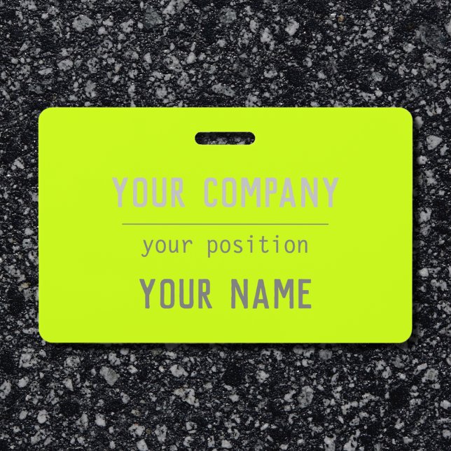 Badge Couleur jaune fluorescent - lettrage gras (Créateur téléchargé)