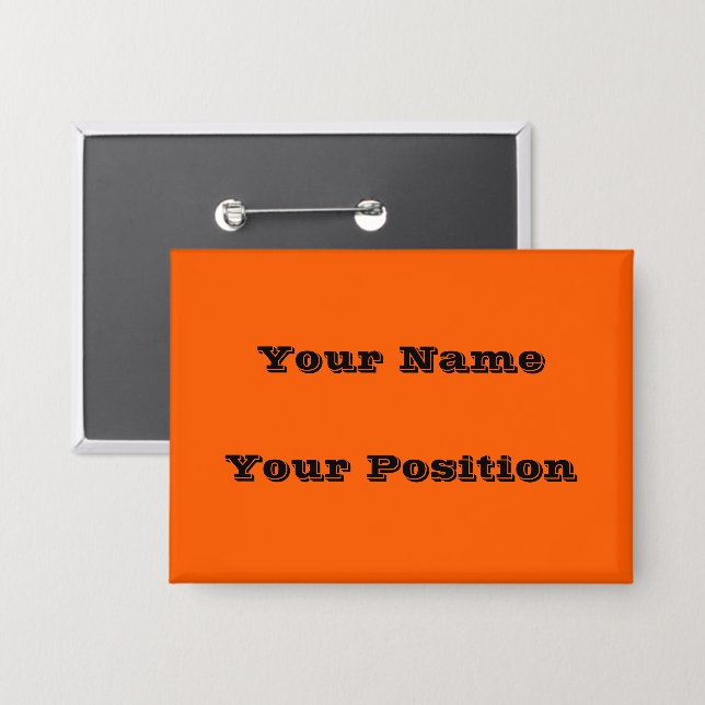 Badge Couleur vive Vrai Orange (Recto/Verso)
