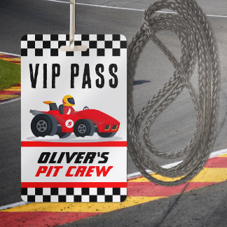 Badge Course Voiture Anniversaire Fête VIP Pit Crew Pass