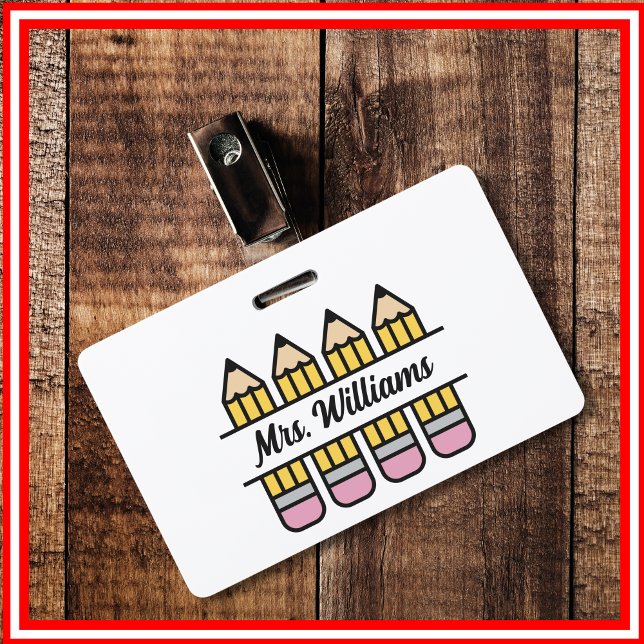 Badge Crayon de professeur Remerciement de rentrée scola (Créateur téléchargé)