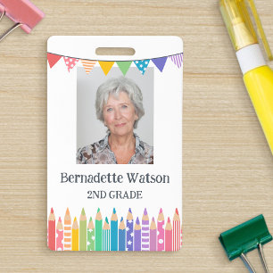 Badge Crayons de couleur amusants Carte d'identité pour