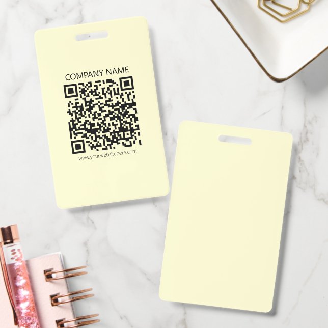 Badge Créer un code QR | Jaune pâle (Bureau)