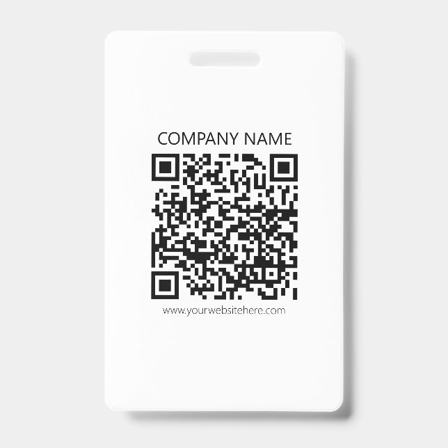 Badge Créez votre propre code QR | Noir et blanc (Avant)