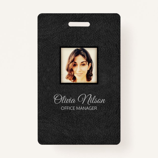 Badge Cuir noir faux (Devant)