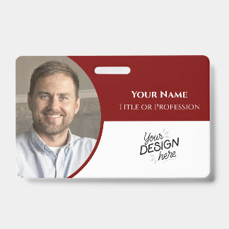 Badge Custom Employee, Photo, Name, Title, Logo, Barcode