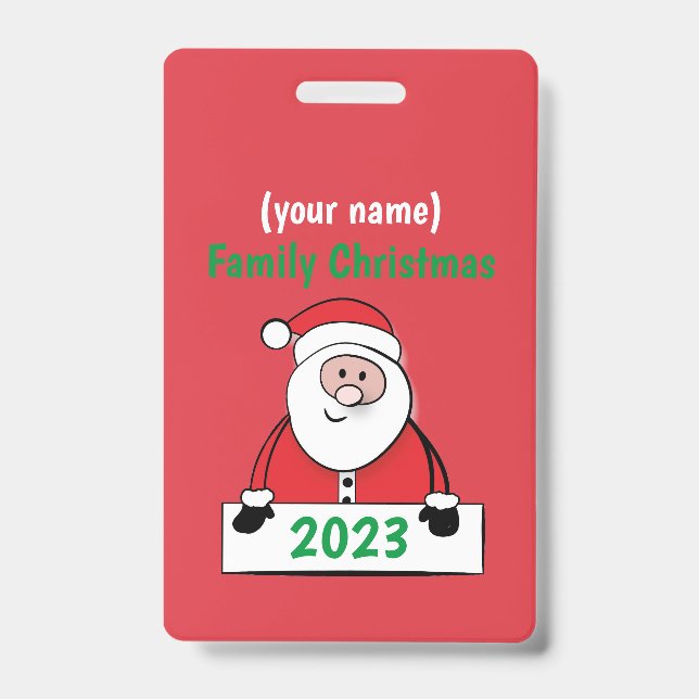Badge - Custom Family Christmas (add name) (Front)