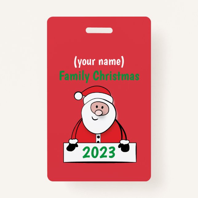 Badge - Custom Family Christmas (add name) (Front)