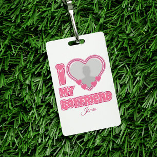 Badge Custom I Love My Boyfriend - Ajouter photo et nom