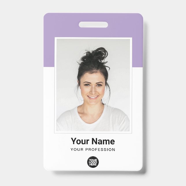 Badge Custom Light Purple Employee Large Photo Logo Name (Avant)