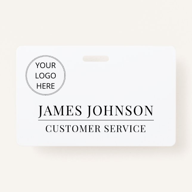 Badge Custom Logo Customer Service Employee Name (Devant)