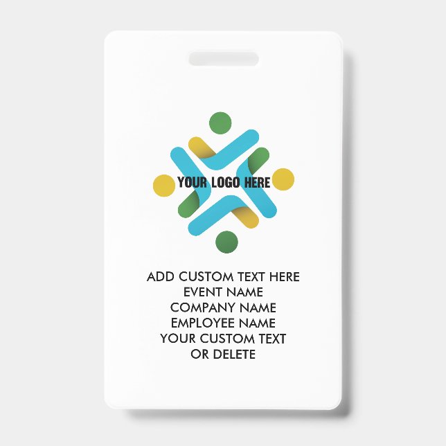 Badge Custom Logo et affaires de Custom Text Event (Avant)