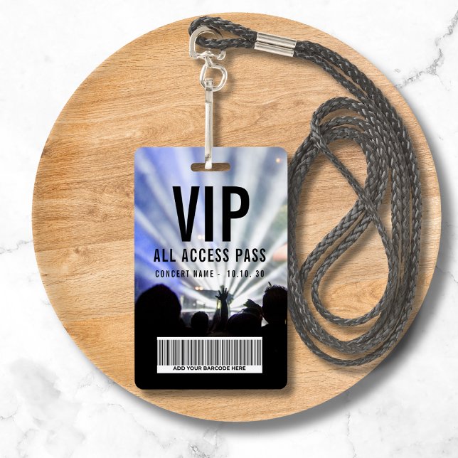 Badge Custom Name Barcode VIP All Access Pass Concert (Créateur téléchargé)