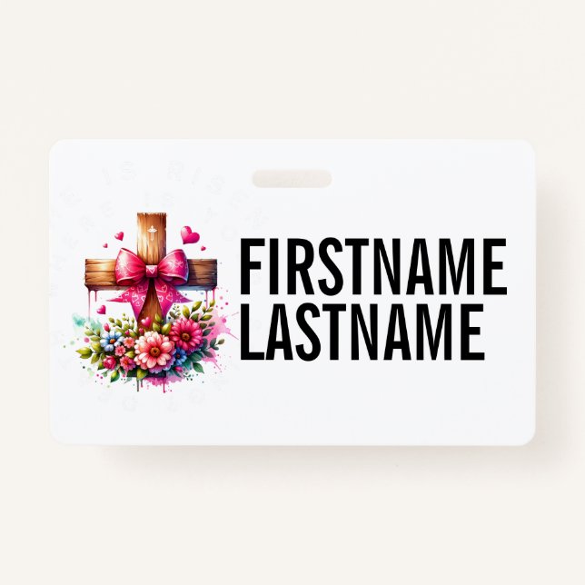 Badge CUSTOM NAME CROSS Christian (Devant)