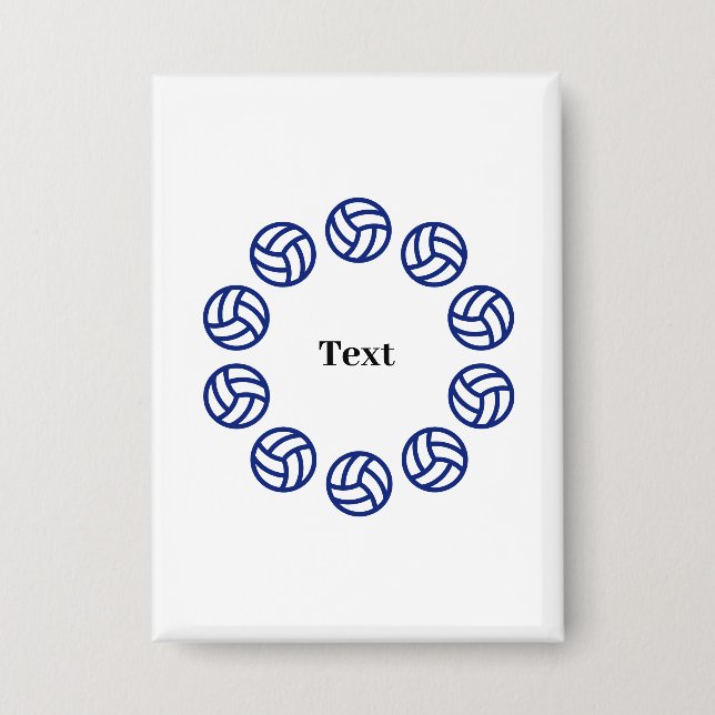 Badge Custom Text Personalized Volleyball (Recto)