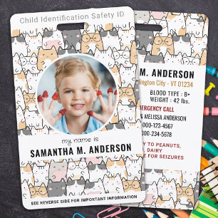 Badge Cute Chats Personnalisé Photo moderne Identificati