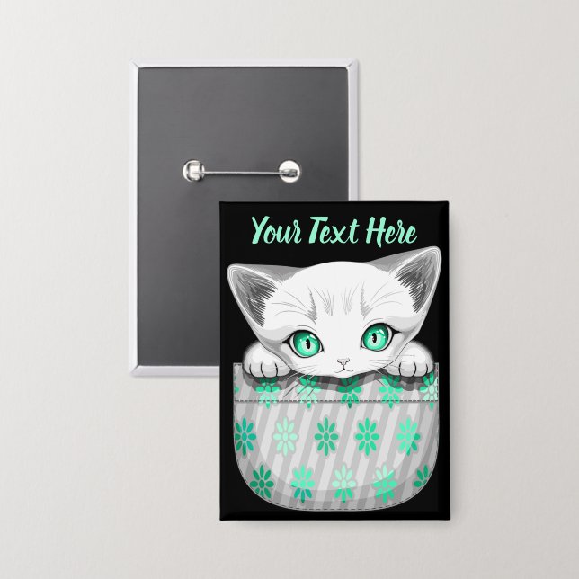 Badge Cute de chat et pointe joueuse à partir d'une poch (Recto/Verso)