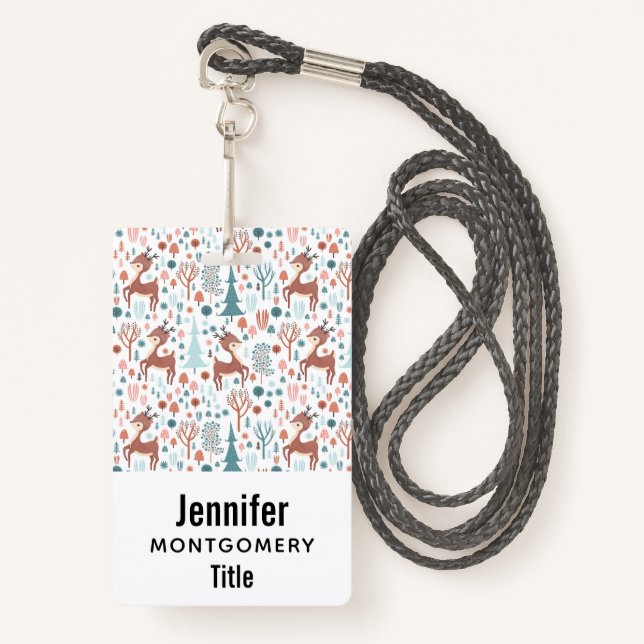 Badge Cute Deer (Devant avec lanière)
