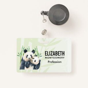 Badge Cute Panda Ours Cuddin Aquarelle