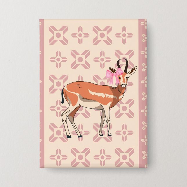 Badge Cute  Pink Doe-patterned Christmas  (Recto)