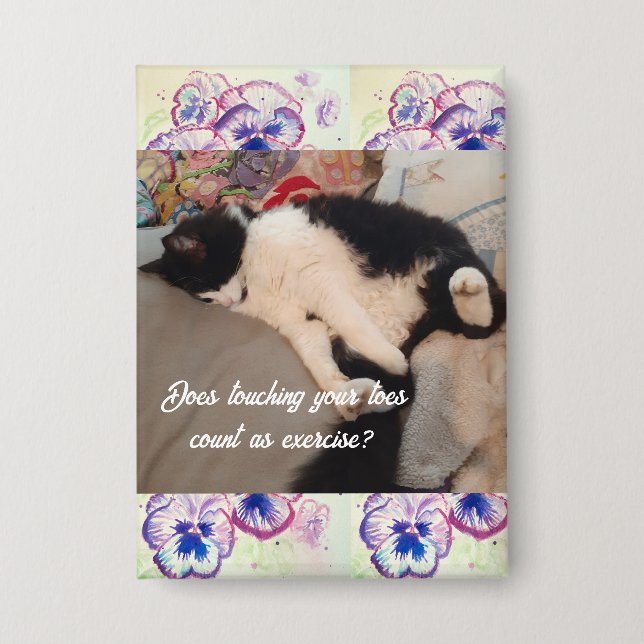 Badge Cute Tuxedo Chat Anniversaire Funny Chats Cadeau (Recto)