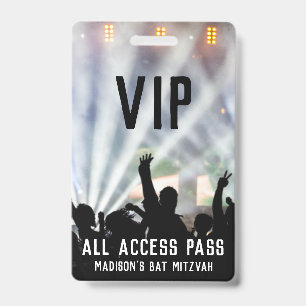 Badge d'accès personnalisé   Bat mitzvah