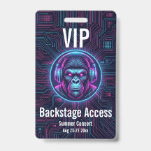 Badge d'accès VIP personnalisé Backstage pour conc