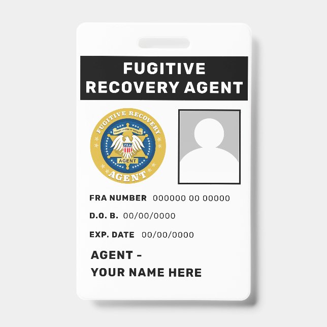 Badge d'agent de recouvrement de fugitif (Avant)
