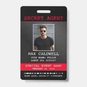 Badge d'agent secret espion d'entreprise