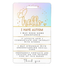 Badge d'alerte Autisme Identifiant Autistique