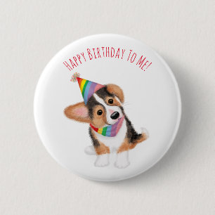 Badge d'anniversaire personnalisé pour chiot de co