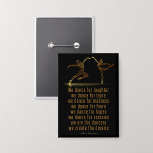 Badge Danseurs de Ballet Line Art et poème de danse d'Ei