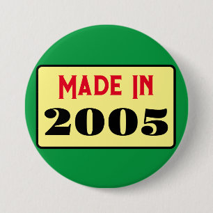 Badge de 21e anniversaire rétro style 2005