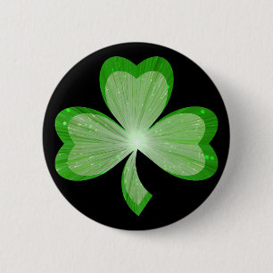 badge de bouton Shamrock noir