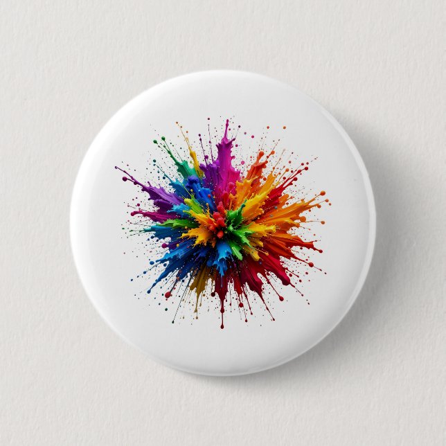 Badge de broche d'art abstrait Color Splash (Devant)