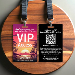 Badge de carte VIP   Code et logo QR Palm Grove pe