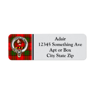 Badge de clan Adair & Tartan Personnalisé