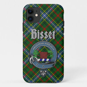 Badge de clan Bisset et étui téléphonique Tartan